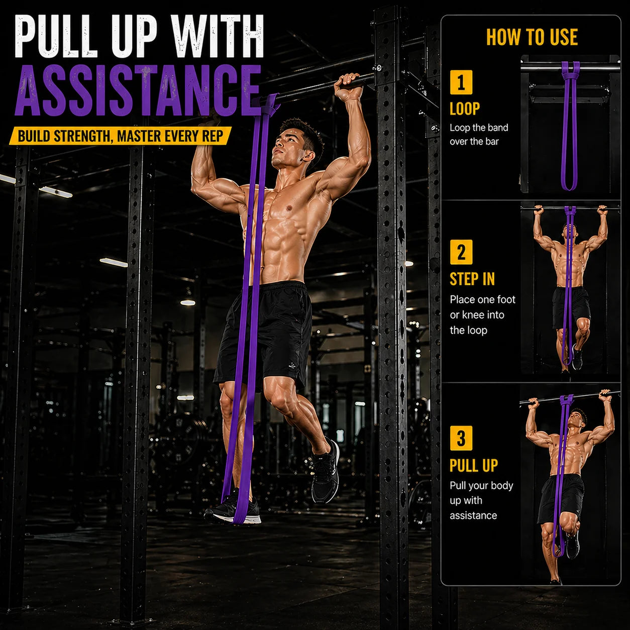  Pull up Assistance Band Exercise Bands Fitness Resistance Bands Set for Strength Training Home Workout Yoga Gym Pull-Up Band