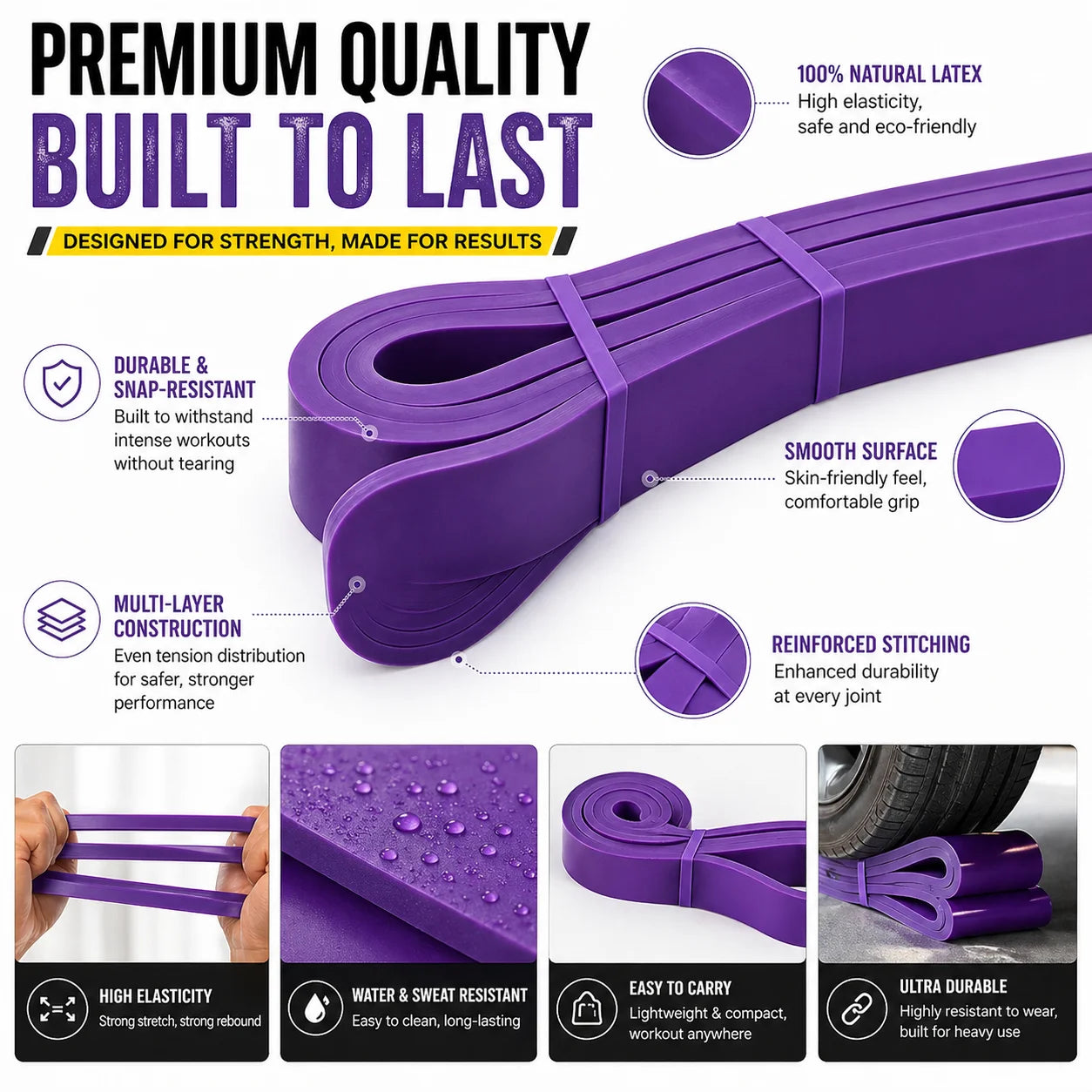  Pull up Assistance Band Exercise Bands Fitness Resistance Bands Set for Strength Training Home Workout Yoga Gym Pull-Up Band