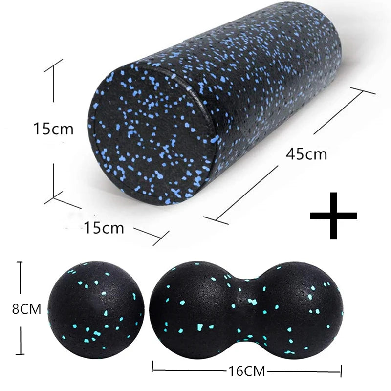 45Cm Yoga Column Fitness Balls Set EPP High Density Foam Roller Deep Tissue Massage Pilates Body Muscle Release Exercises
