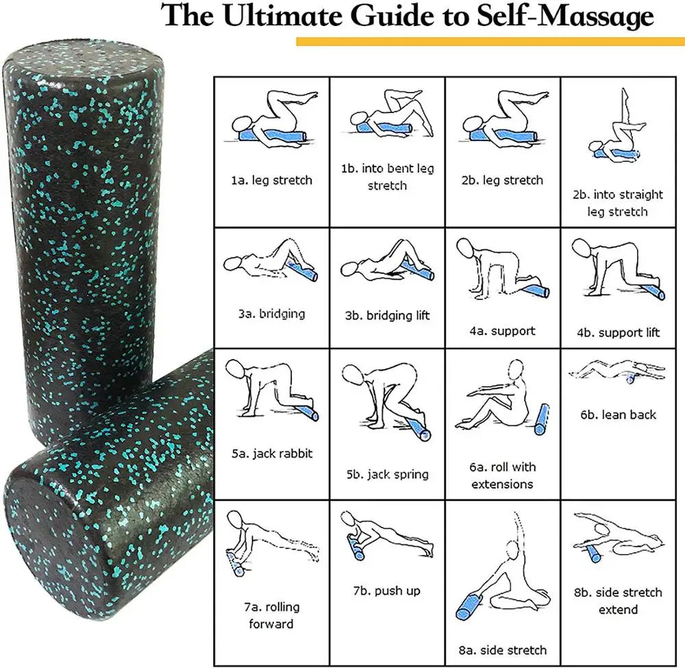 45Cm Yoga Column Fitness Balls Set EPP High Density Foam Roller Deep Tissue Massage Pilates Body Muscle Release Exercises