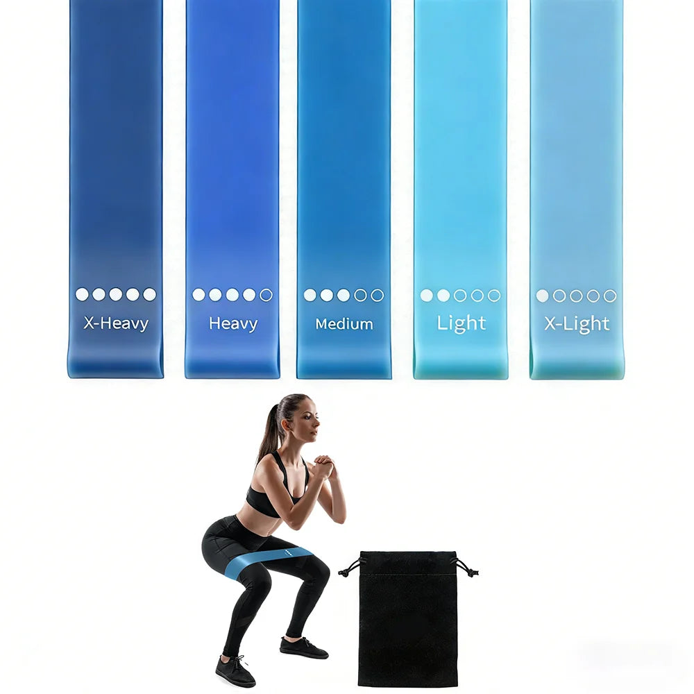 TPE 5 Levels Resistance Bands Exercise Fitness Rubber Fitness Mini Bands Pilates Sport Extender Workout Crossfit Equipment