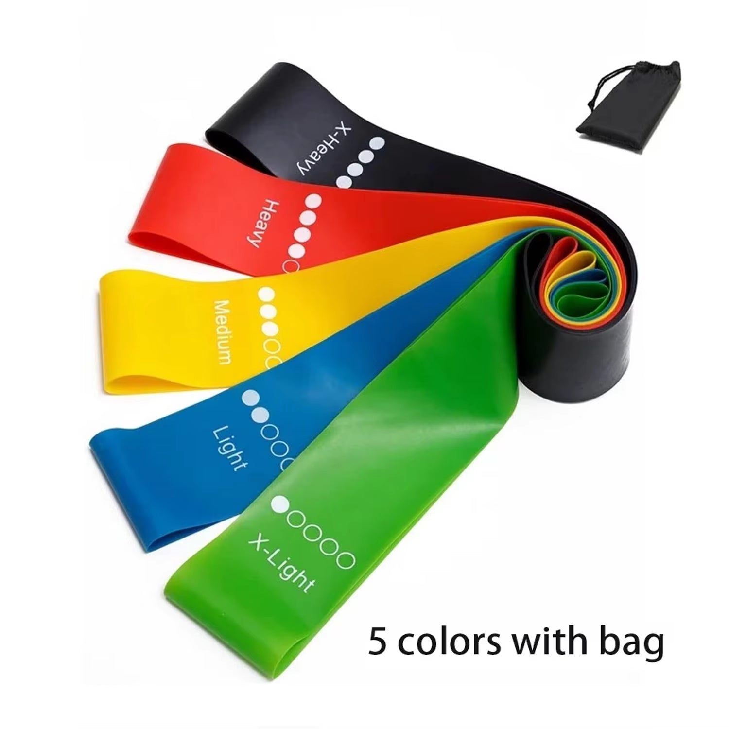TPE 5 Levels Resistance Bands Exercise Fitness Rubber Fitness Mini Bands Pilates Sport Extender Workout Crossfit Equipment